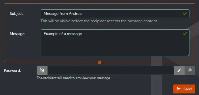 Secure message entry
