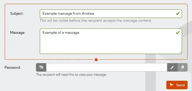 Secure message entry