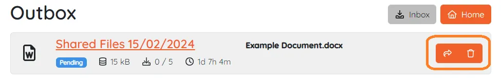 Delete via Outbox Page